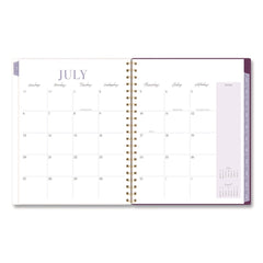 AT-A-GLANCE 11 in. x 8.5 in. 12-Month (Jul 2025-Jun 2026) Leah Bisch Petite Floral Academic Weekly Monthly Planner - Purple/Green Cover
