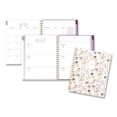 AT-A-GLANCE 11 in. x 8.5 in. 12-Month (Jul 2025-Jun 2026) Leah Bisch Petite Floral Academic Weekly Monthly Planner - Purple/Green Cover