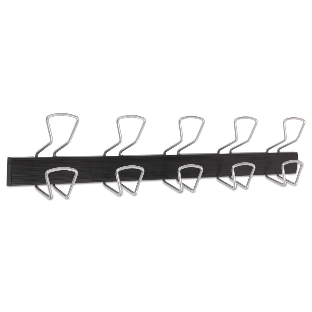 Alba 29.92 in. x 2.95 in. x 6.45 in. 22 lb Capacity Metal Wall-Mount Coat Hooks - Silver