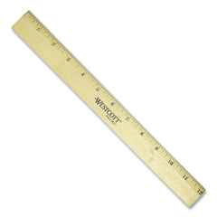 Westcott 12 in. Long Standard Wood Ruler with Single Metal Edge