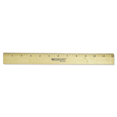 Westcott 12 in. Long Standard Wood Ruler with Single Metal Edge