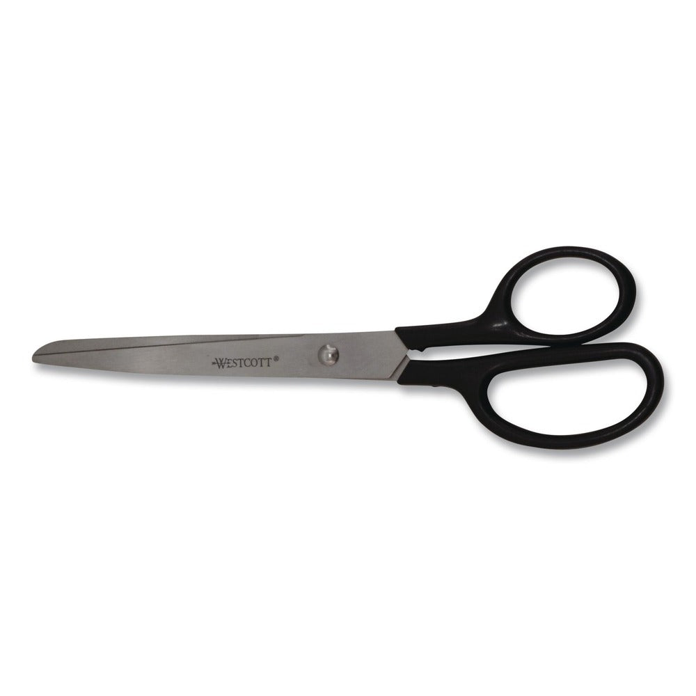 Westcott 8 in. Long 3.13 in. Cut Length Straight Black Handle Design Line Straight Stainless Steel Scissors