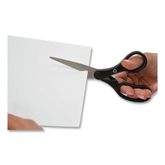Westcott 7 in. Long, 2.8 in. Cut Length KleenEarth Pointed Tip Basic Plastic Handle Scissors - Black