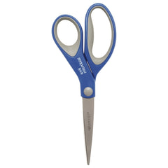 Westcott 8 in. Long 3.25 in. Cut Length Scissors with Antimicrobial Protection - Straight Blue/Gray Handle (2/Pack)