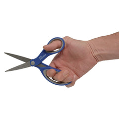 Westcott 8 in. Long 3.25 in. Cut Length Scissors with Antimicrobial Protection - Straight Blue/Gray Handle (2/Pack)