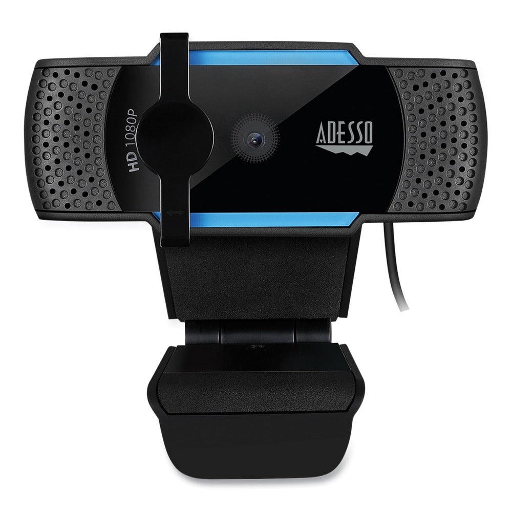 Adesso CyberTrack H5 2 Mpixels 1920 pixels x 1080 pixels 1080P HD USB AutoFocus Webcam with Microphone - Black