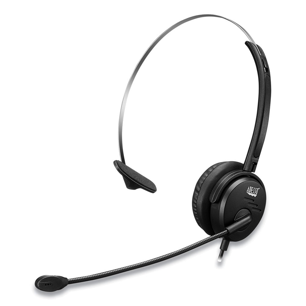 Adesso Xtream P1 Monaural Over the Head Headset with Microphone - Black