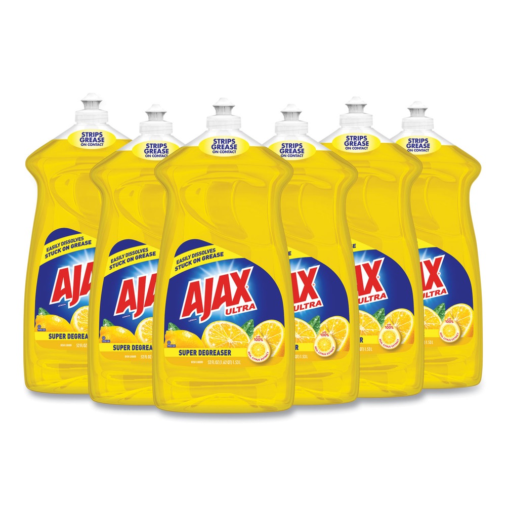 Ajax 52 oz. Bottle Dish Detergent - Lemon Scent (6/Carton)