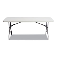 Alera 72 in. x 30 in. x 29 in. Square Edge Resin Rectangular Folding Table - Platinum