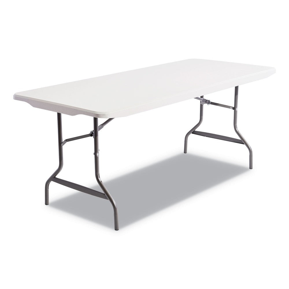 Alera 72 in. x 30 in. x 29 in. Square Edge Resin Rectangular Folding Table - Platinum