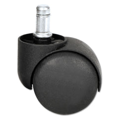 Alera 1.5 in. Hard Nylon Wheel Dual Wheel Hooded Casters Grip Ring Type B Stem - Matte Black (5/Set)