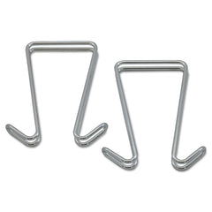 Alera 2/PK Steel Double Sided Partition Garment Hook - Silver