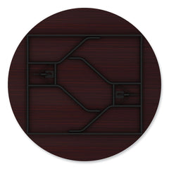 Alera 59 in. Diameter x 29.13 in. Height Round Wood Folding Table - Mahogany