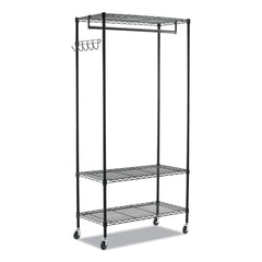 Alera 48 in. W x 18 in. D x 75 in. H 40 Garments Wire Shelving Garment Rack - Black