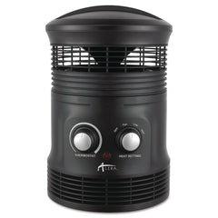 Alera 750W 8 in. x 8 in. x 12 in. 360-Degree Circular Fan Forced Heater - Black