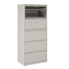 Alera 30 in. x 18.62 in. x 67.62 in. Five Legal/Letter/A4-Size File Drawers Lateral File Cabinet - Light Gray