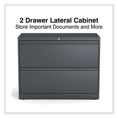 Alera 36 in. x 18.63 in. x 28 in. 2 Legal/Letter/A4/A5 Size Lateral File Drawers - Charcoal
