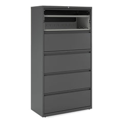 Alera 36 in. x 18.63 in. x 67.63 in. 5 Lateral File Drawer - Legal/Letter/A4/A5 Size - Charcoal
