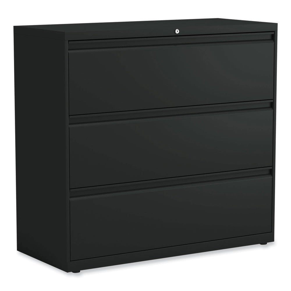 Alera 42 in. x 18.63 in. x 40.25 in. 3 Legal/Letter/A4/A5 Size Lateral File Drawers - Black
