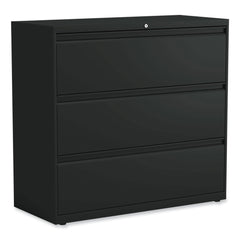 Alera 42 in. x 18.63 in. x 40.25 in. 3 Legal/Letter/A4/A5 Size Lateral File Drawers - Black
