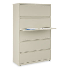 Alera 42 in. x 18.63 in. x 67.63 in. 5 Legal/Letter/A4/A5 Size Lateral File Drawers - Putty