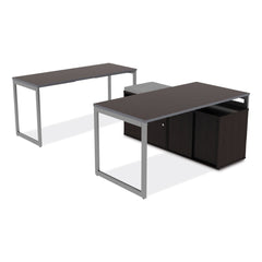 Alera Open Office Desk Series 29.5 x 19.13 x 22.88 Legal/Letter Low File 2-Drawer Cabinet Credenza - Espresso