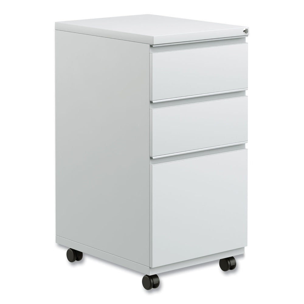 Alera 14.96 in. x 19.29 in. x 27.75 in. 3-Drawers: Box/Box/File Legal/Letter Left/Right File Pedestal with Full-Length Pull - Light Gray