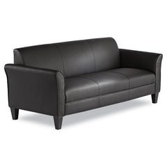 Alera Reception Lounge Sofa Series 77 in. x 31.5 in. x 32 in. 3-Cushion Sofa - Black