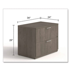 Alera 36 in. x 24 in. x 29 in. Seville Series 2-Drawer Lateral Legal File Cabinet - Walnut