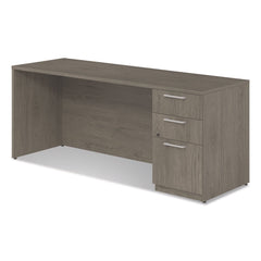 Alera 72 in. x 24 in. x 29 in. Seville Series Credenza with Right Pedestal - Walnut