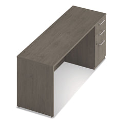 Alera 72 in. x 24 in. x 29 in. Seville Series Credenza with Right Pedestal - Walnut