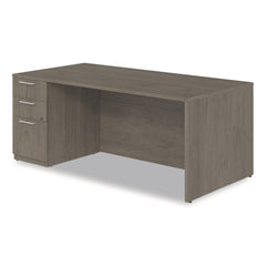 Alera 72 in. x 36 in. x 29 in. Seville Series Single Left Pedestal Desk - Walnut