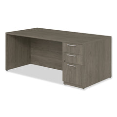 Alera 72 in. x 36 in. x 29 in. Seville Series Single Right Pedestal Desk - Walnut