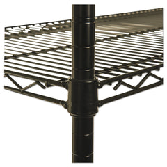 Alera NSF Certified Industrial 48 in. x 18 in. x 72 in. 4-Shelf Wire Shelving Starter Kit - Black