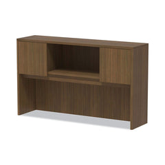 Alera 58.88 in. x 15 in. x 35.38 in. Valencia Series 4-Compartment Hutch with Doors - Modern Walnut