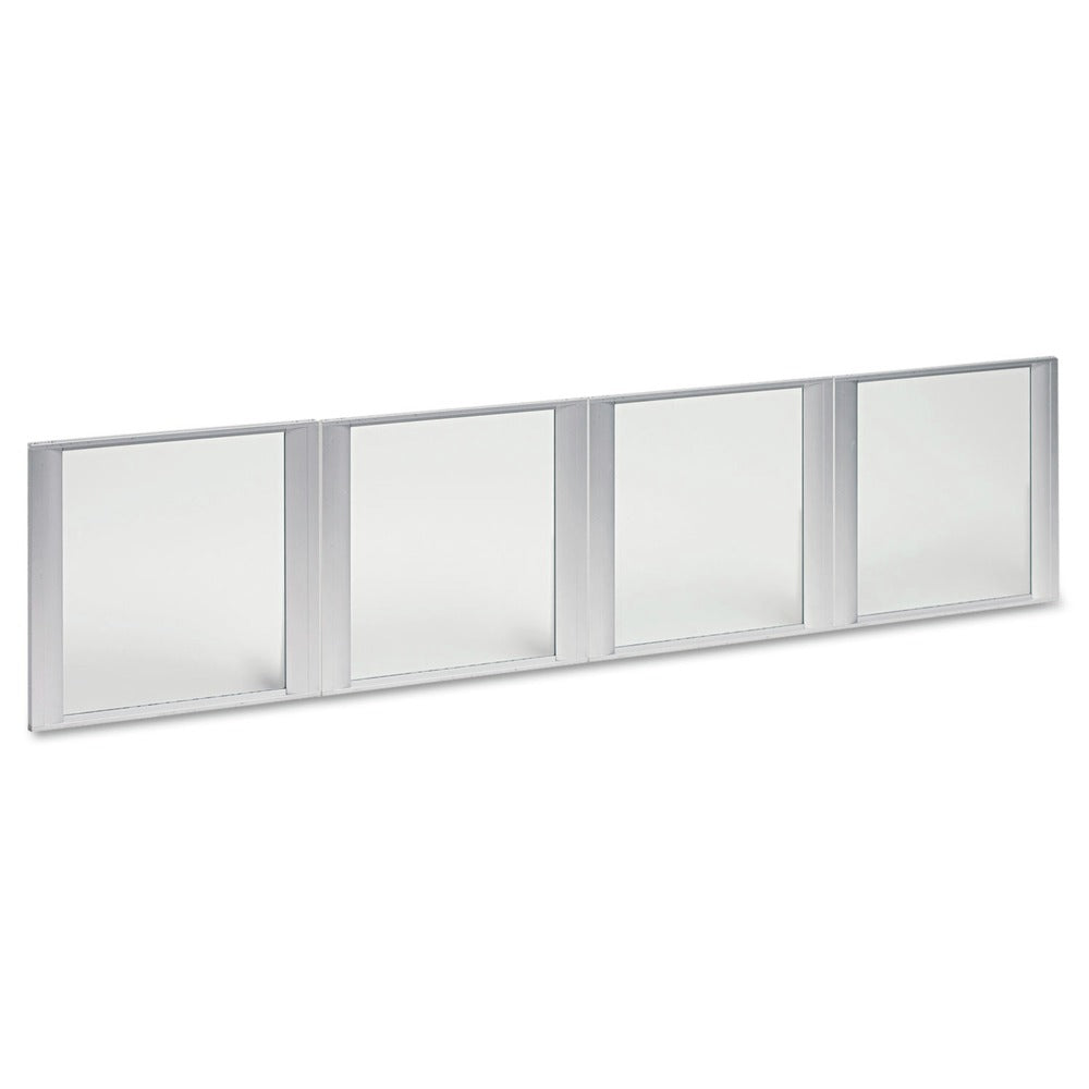 Alera 17 in. x 16 in. Glass Door Set with Silver Frame for 72 in. Wide Hutch - Clear (4/Set)