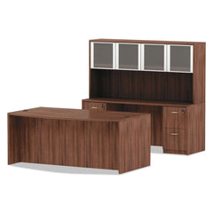 Alera 17 in. x 16 in. Glass Door Set with Silver Frame for 72 in. Wide Hutch - Clear (4/Set)