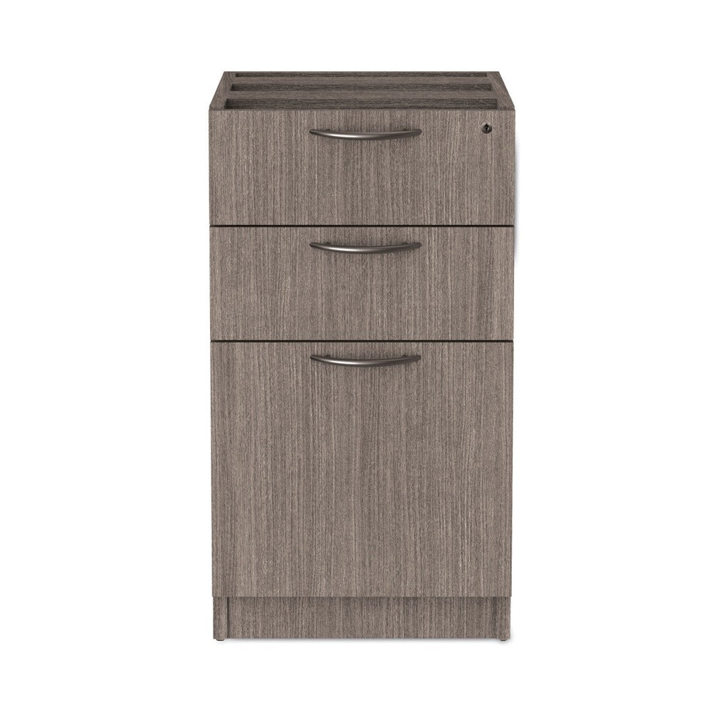 Alera Valencia Series 15.63 in. x 20.5 in. x 28.5 in. Legal/Letter 3-Drawer Full Pedestal File - Gray