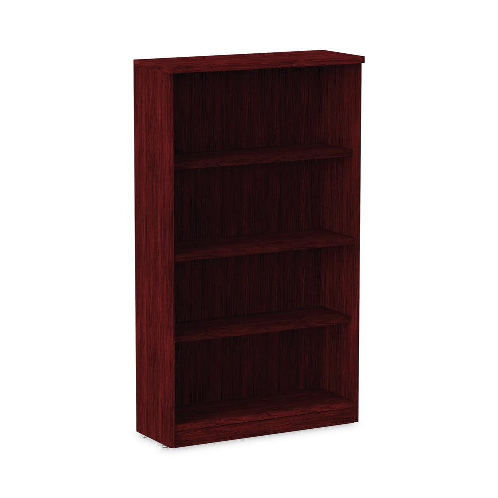 Alera 31.75 in. x 14 in. x 54.88 in. Valencia Series 4-Shelf Bookcase - Mahogany