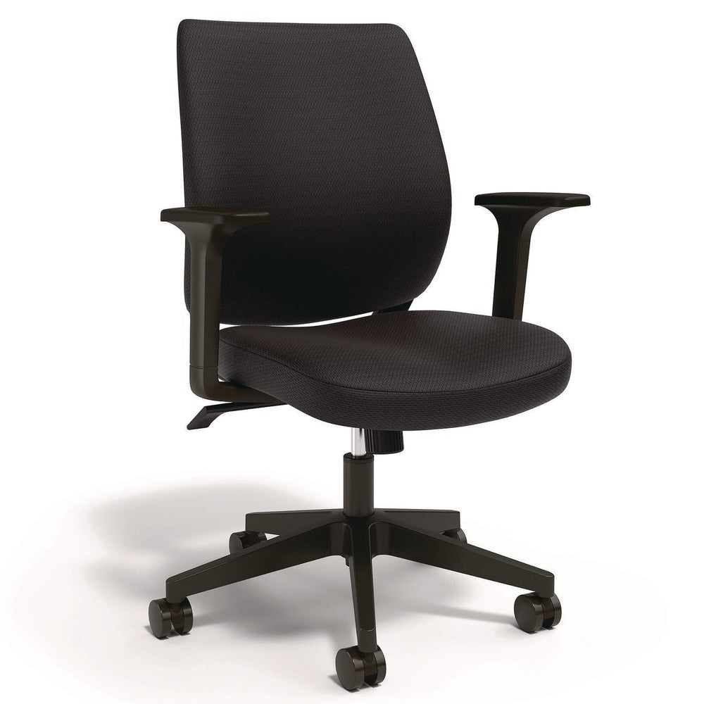 Alera 17.13 in. to 20.83 in. Seat Height Supports Up to 275 lbs. Wessex Ergonomic Fabric Task Chair - Black