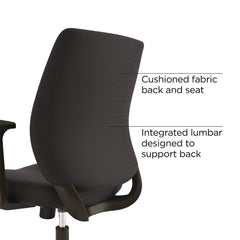 Alera 17.13 in. to 20.83 in. Seat Height Supports Up to 275 lbs. Wessex Ergonomic Fabric Task Chair - Black
