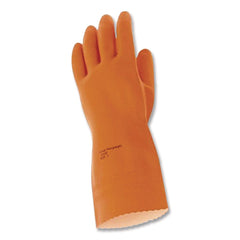 Ansell Alphatech 87-208 Heavyweight Gloves - Large, Orange (144 Pairs/Carton)