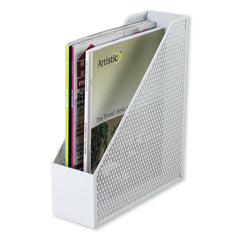 Artistic Urban Collection 3.5 in. x 10 in. x 11.5 in. Punched Metal Magazine File - White