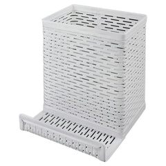 Artistic Urban Collection 3.5 in. x 3.5 in. Perforated Steel Punched Metal Pencil Cup/Cell Phone Stand - White