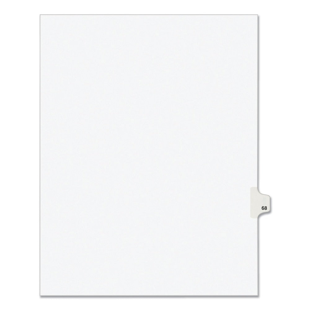 Avery 11 in.x 8.5 in. 10-Tab Avery Style 68 Preprinted Legal Exhibit Side Tab Index Dividers - White (25/Pack)