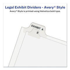 Avery 11 in. x 8.5 in. 26-Tab B Avery Style Preprinted Legal Exhibit Side Tab Index Dividers - White (25/Pack)