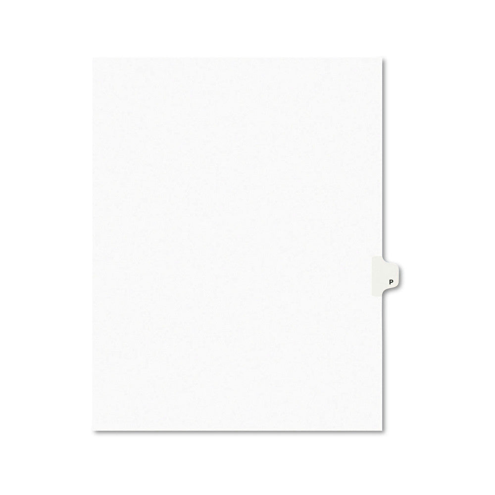 Avery 11 x 8.5 Preprinted Legal Exhibit P 26-Tab Index Dividers - White (25/Pack)