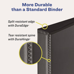 Avery 3 Slant Rings 2 in. Capacity 11 in. x 8.5 in. Heavy-Duty Non Stick View Binder with DuraHinge - White
