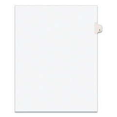 Avery 11 x 8.5 Avery Style Preprinted Legal Exhibit Side 10-Tab Index Dividers - White (25/Pack)