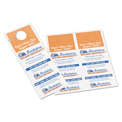 Avery 4.25 in. x 11 in. 65 lbs. Cover Weight 97 Bright Door Hanger with Tear-Away Cards - White (80/Pack)